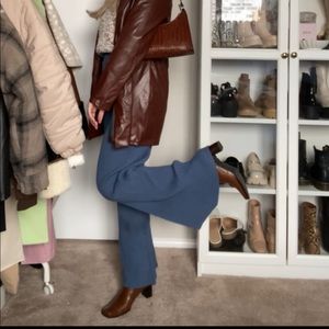 Blue flare knit pants